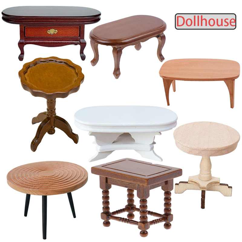 Woodworking Hobbies - 1:12 Ölçekli Dollhouse Minyatür Yuvarlak Masa