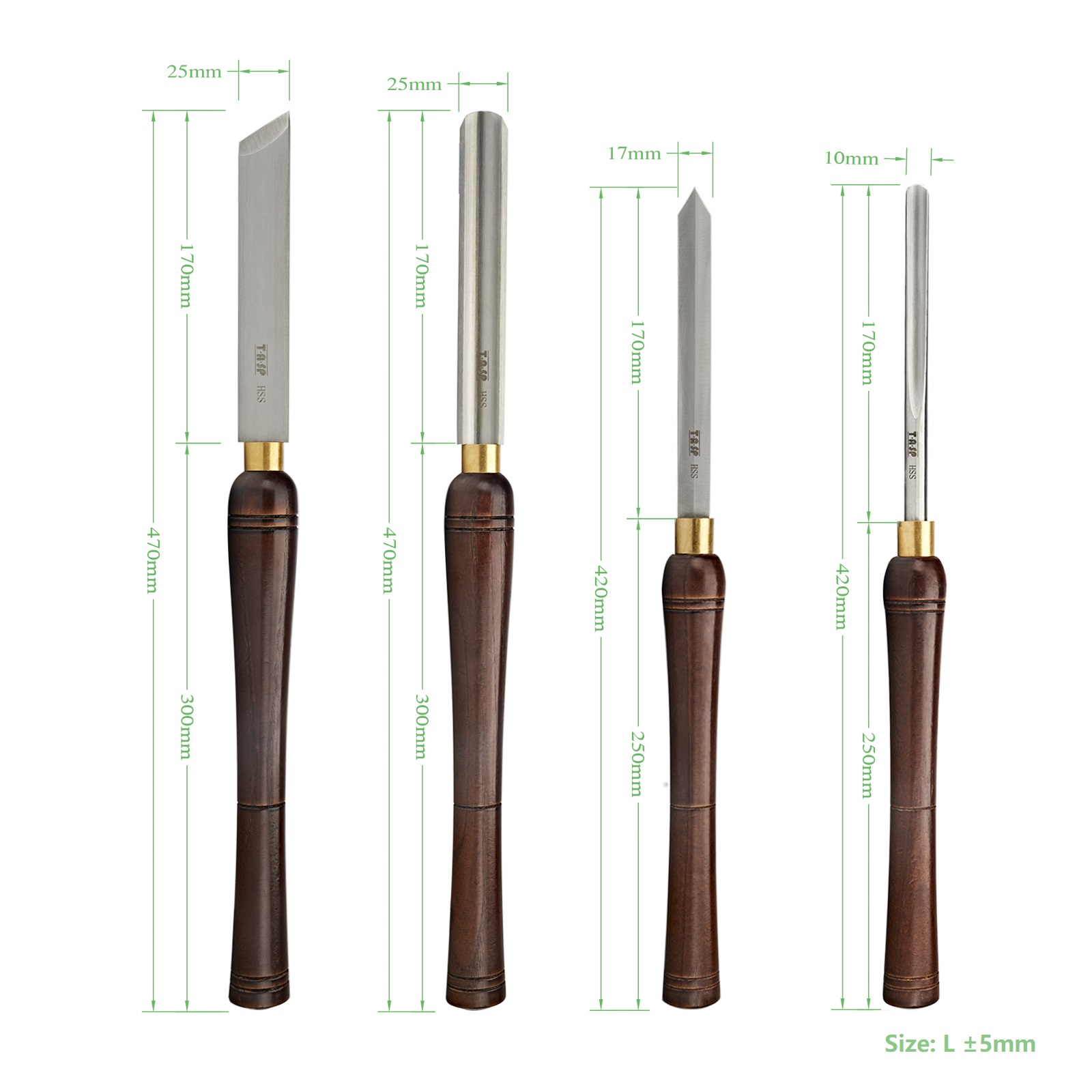 TASP 4 adet HSS Ahşap Torna Ke - Skew Chisel Wood incelemesi ve fiyatı